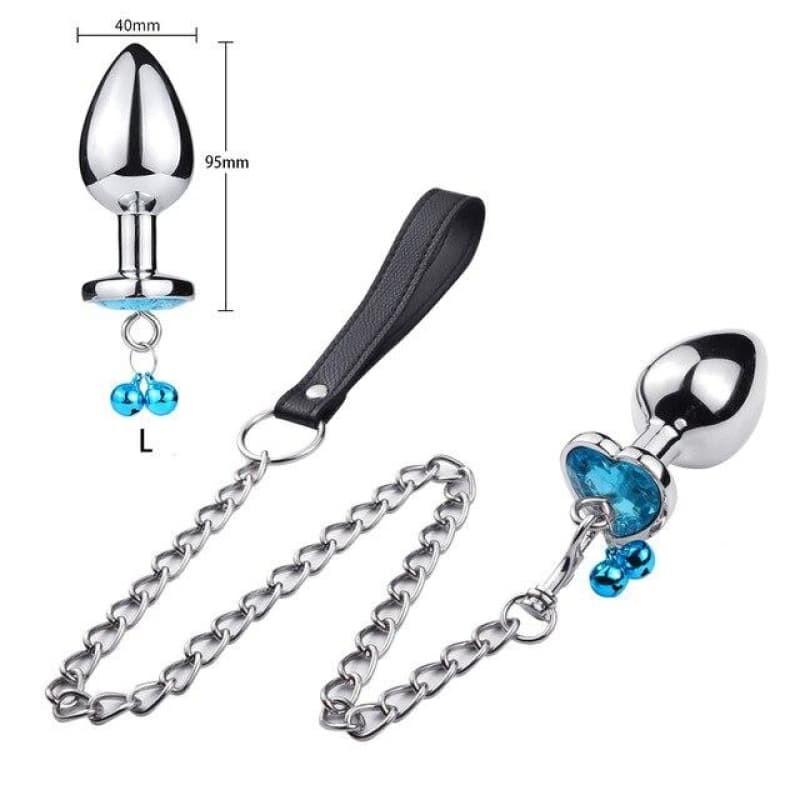 Plug anal diamant Bleu Laisse L | Plug Avenue Plug anal diamant Bleu Laisse L | Plug Avenue
