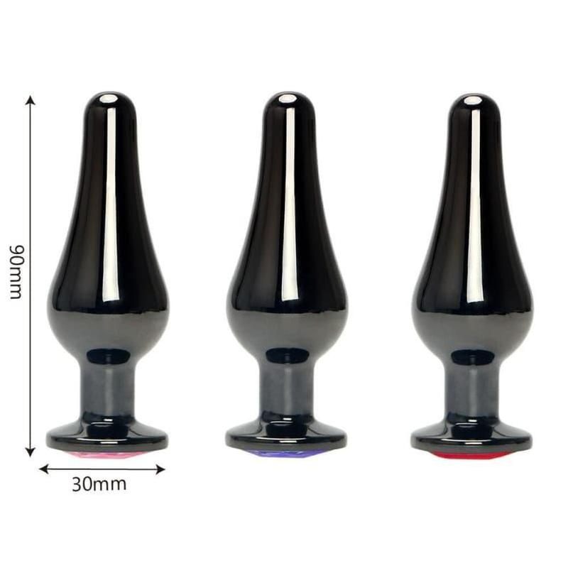 Plug Anal Noir Diamant Débutant Rouge