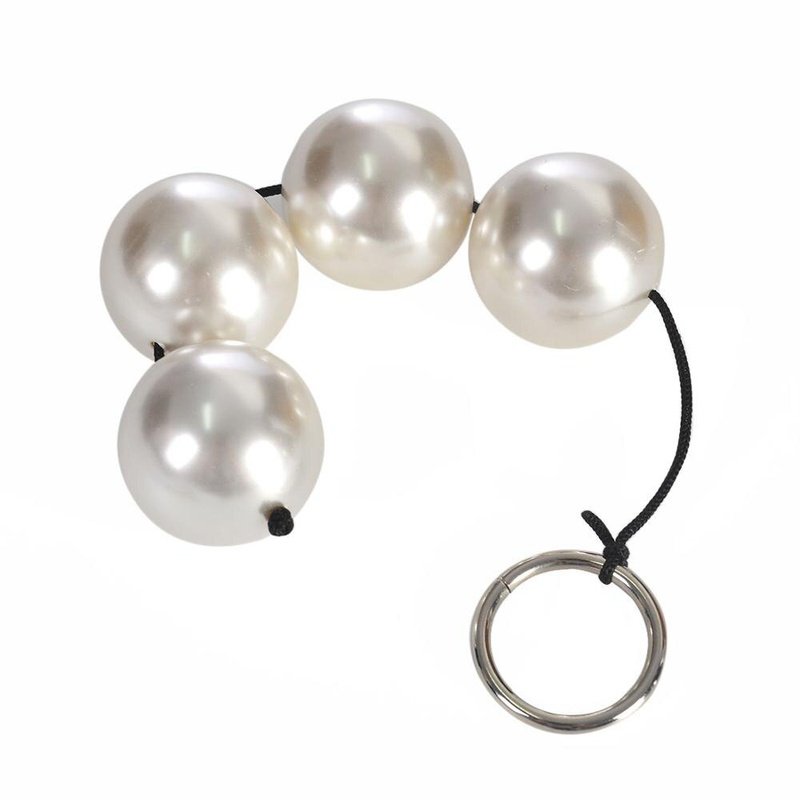Plug Anal Chapelet Perles - 26 Cm, Noir, TPR, Design Discret, Sextoy Unisexe, Neuf