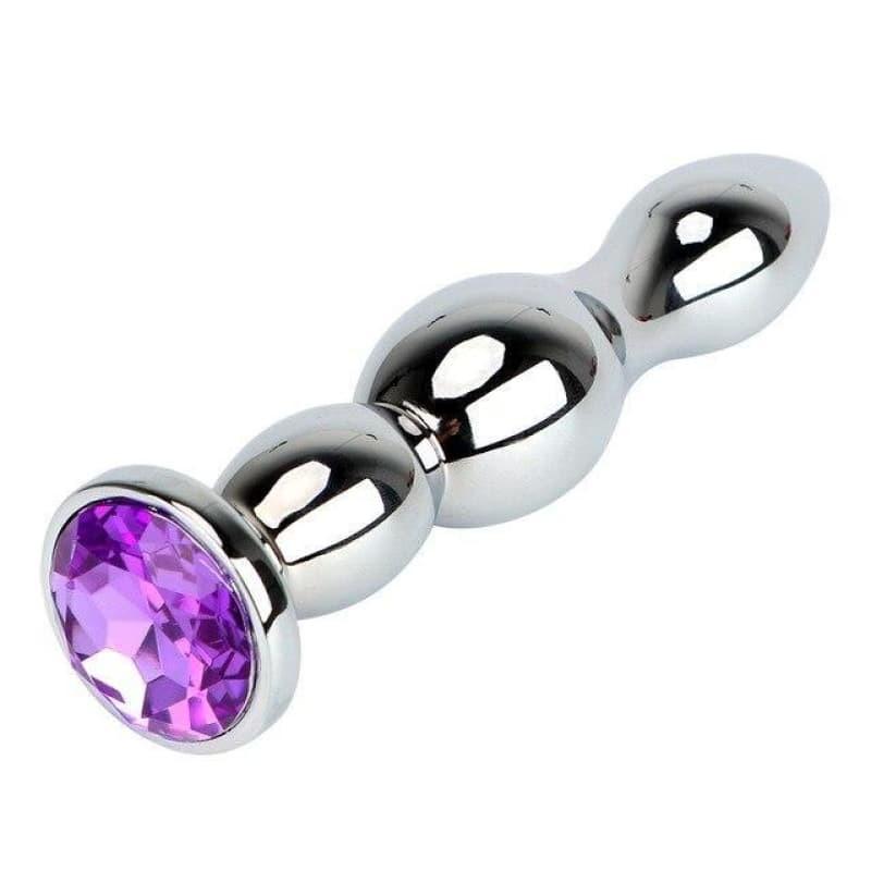 anal plug kitty Diogol Anni Black Round Butt Plug with Swarovski Elements (T2 Size) main image 0