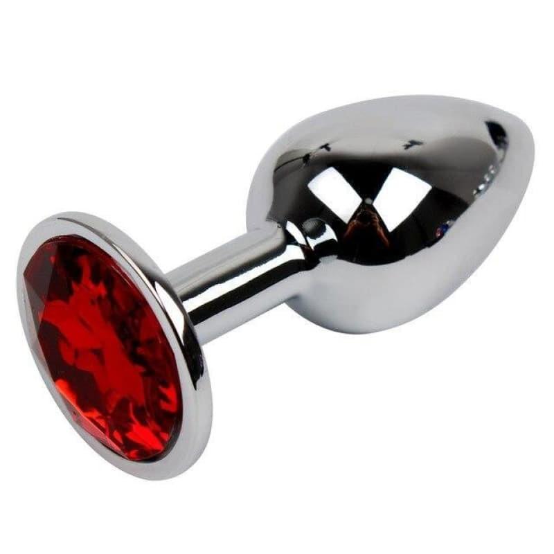 Plug Anal Diamant Rouge Mtal Silver | Plug Avenue
