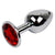 Plug Anal Diamant Rouge Silver