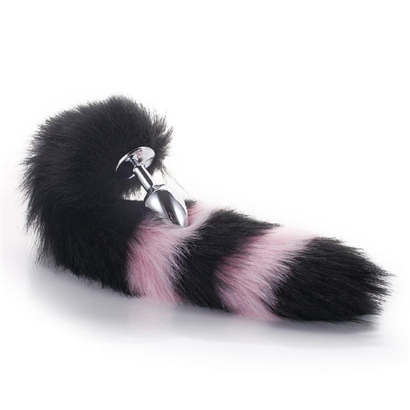 Plug Anal Queue De Renard Noir Métal - Taille S/M/L, Style Rosebud, Neuf - Sex Toy