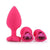 Plug Anal Silicone Diamant Rose Taille SML