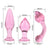 Plug Anal Verre rose pointe courber