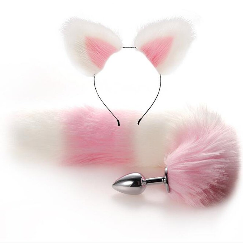 Costume Queue De Renard Et Oreilles Chat - Ensemble Cosplay Fourrure Pour Femme, Halloween, Fête, Avec Gants Pattes