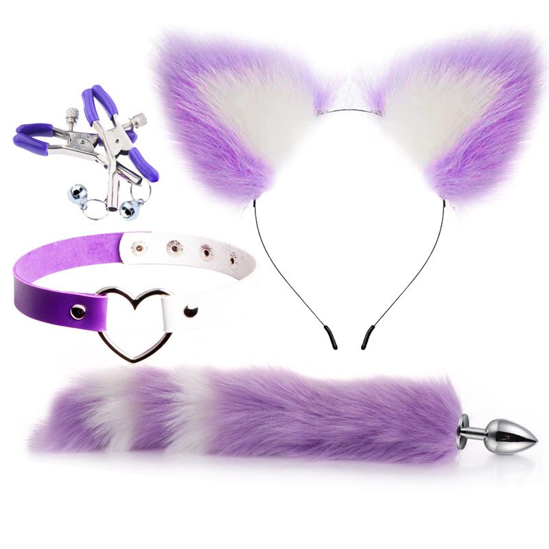 Masque Et Queue De Renard En Fourrure Synthétique ZDQC - Accessoire Déguisement Halloween, Fête, Cosplay Furry